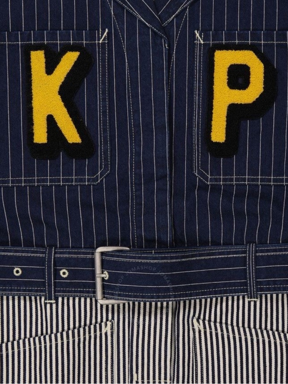 Kenzo Logo-patch Striped Denim Shirtdress Women's Size S - Picture 7 of 8
